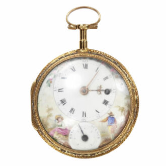 French gold double glazed calender pocket watch Circa 1770