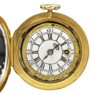 English gold and rock crystal verge pocket watch Circa 1730