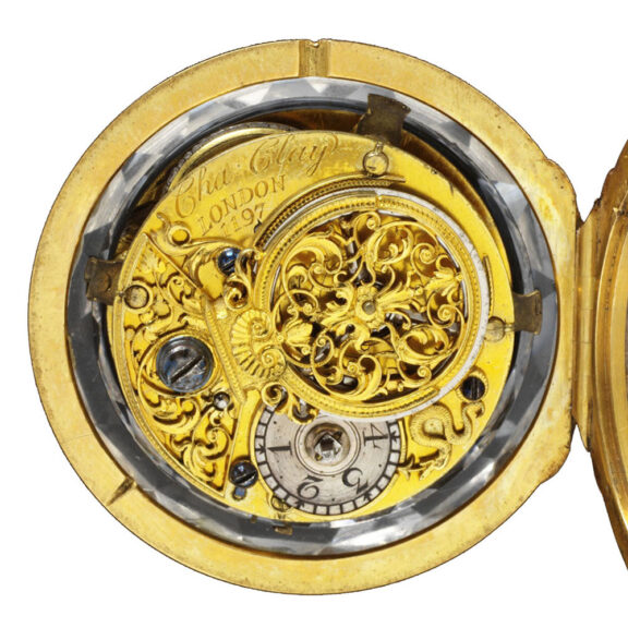 English gold and rock crystal verge pocket watch Circa 1730 English gold and rock crystal verge pocket watch Circa 1730