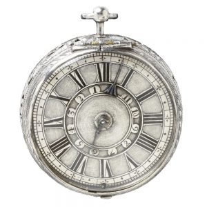 English silver verge watch with champlevé dial Circa 1670