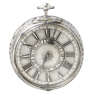 English silver verge watch with champlevé dial Circa 1670
