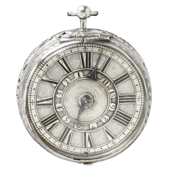 English silver verge watch with champlevé dial Circa 1670