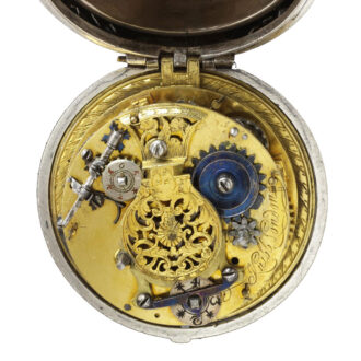 English silver verge watch with champlevé dial Circa 1670