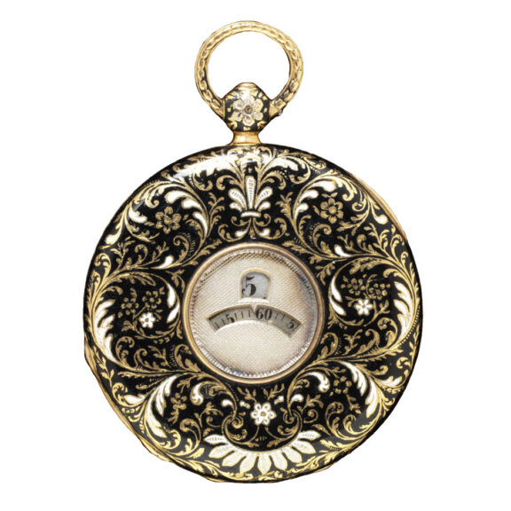 Swiss gold and enamel half hunting pocket watch Circa 1829
