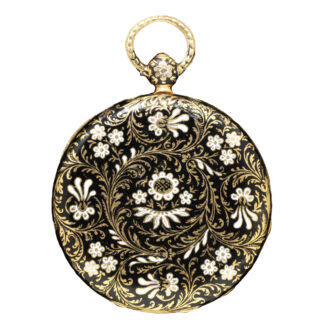 Swiss gold and enamel half hunting pocket watch Circa 1829