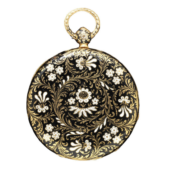 Swiss gold and enamel half hunting pocket watch Circa 1829 Swiss gold and enamel half hunting pocket watch Circa 1829