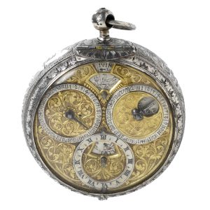 Swiss silver, gilt brass atronomical verge watch Circa 1660