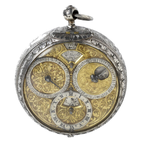 Swiss silver, gilt brass atronomical verge watch Circa 1660