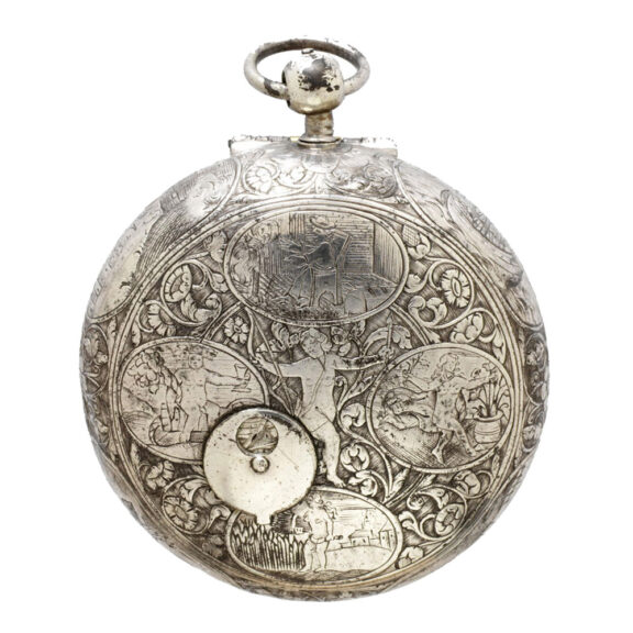 Swiss silver, gilt brass atronomical verge watch Circa 1660 Swiss silver, gilt brass atronomical verge watch Circa 1660