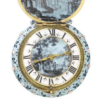 English gilt brass watch with decoration of flowers Circa 1640