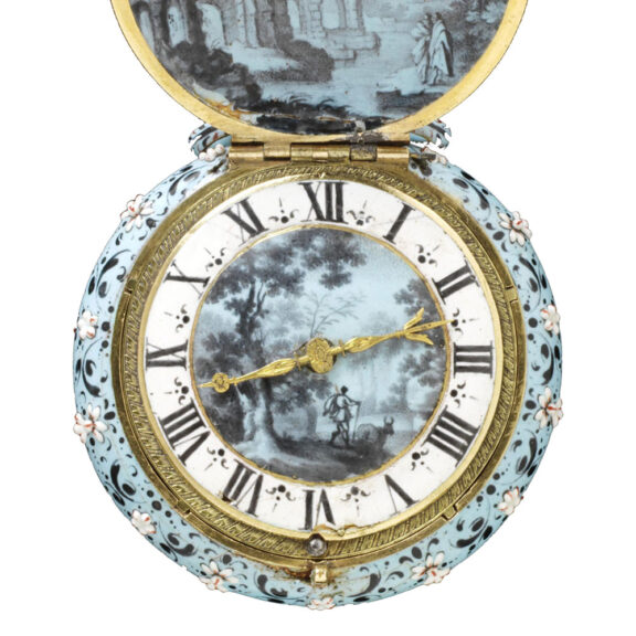 English gilt brass watch with decoration of flowers Circa 1640 English gilt brass watch with decoration of flowers Circa 1640