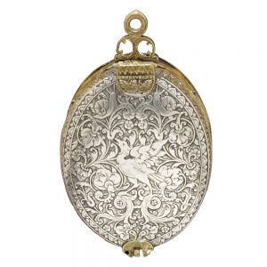 English silver and gilt brass oval form watch Circa 1610