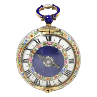 Swiss enamelled watch with scene of a young men Circa 1680