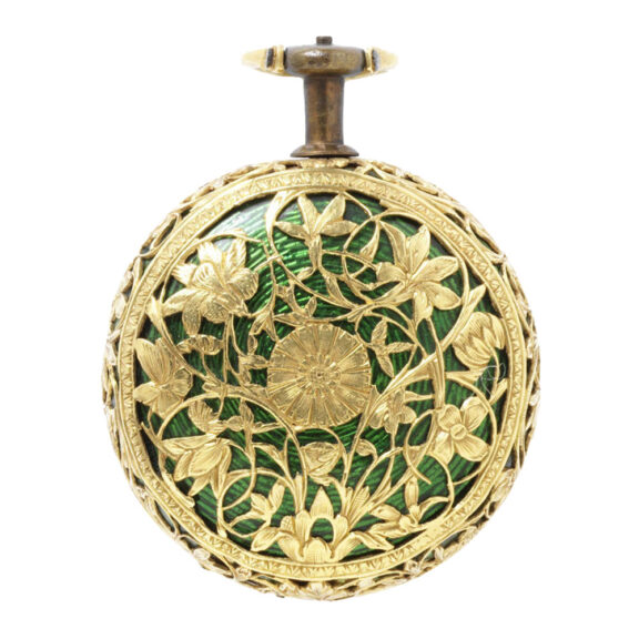 Dutch gold watch with a filigree floral design Circa 1650