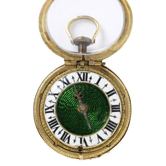 Dutch gold watch with a filigree floral design Circa 1650 Dutch gold watch with a filigree floral design Circa 1650