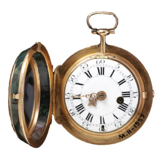 French gold verge watch with bloodstone bowl Circa 1750