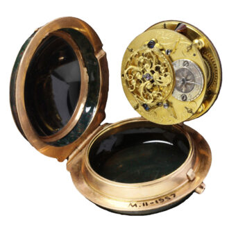 French gold verge watch with bloodstone bowl Circa 1750