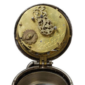 Early English silver open faced pocket watch Circa 1640