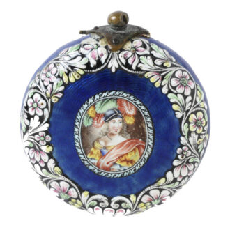 Unique Dutch gilt brass and enamel verge watch Circa 1660