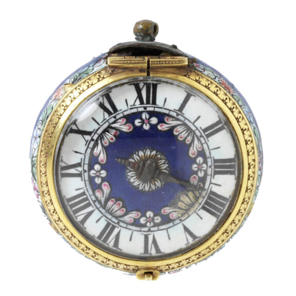 Unique Dutch gilt brass and enamel verge watch Circa 1660 Unique Dutch gilt brass and enamel verge watch Circa 1660