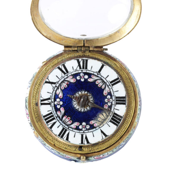 Unique Dutch gilt brass and enamel verge watch Circa 1660 Unique Dutch gilt brass and enamel verge watch Circa 1660