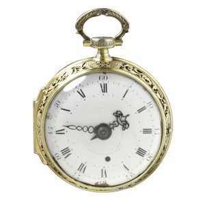 French gilded silver quarter repeating coach clock Circa 1733