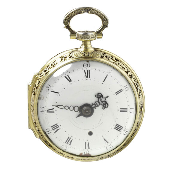 French gilded silver quarter repeating coach clock Circa 1733