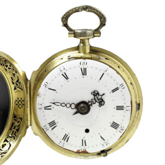 French gilded silver quarter repeating coach clock Circa 1733