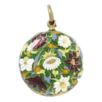 English gold watch with decorative translucent enamel Circa 1645