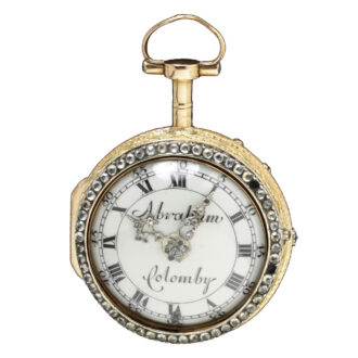 Swiss gold and enamel open faced verge watch Circa 1760 Swiss gold and enamel open faced verge watch Circa 1760