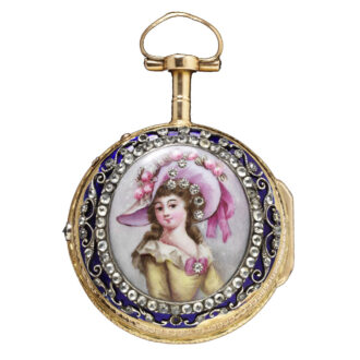 Swiss gold and enamel open faced verge watch Circa 1760