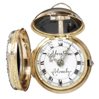 Swiss gold and enamel open faced verge watch Circa 1760 Swiss gold and enamel open faced verge watch Circa 1760