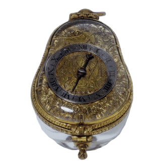 English rock crystal pear shaped form watch Circa 1635