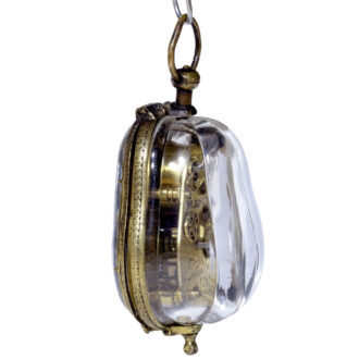 English rock crystal pear shaped form watch Circa 1635