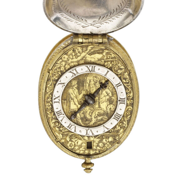 Early English gilt-brass and silver verge watch circa 1615 Early English gilt-brass and silver verge watch circa 1615