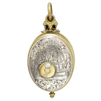 Early English gilt-brass and silver verge watch circa 1615