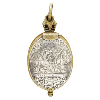 Early English gilt-brass and silver verge watch circa 1615