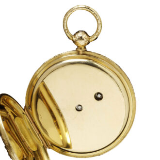 Swiss cylinder watch in a gold and enamel case Circa 1860
