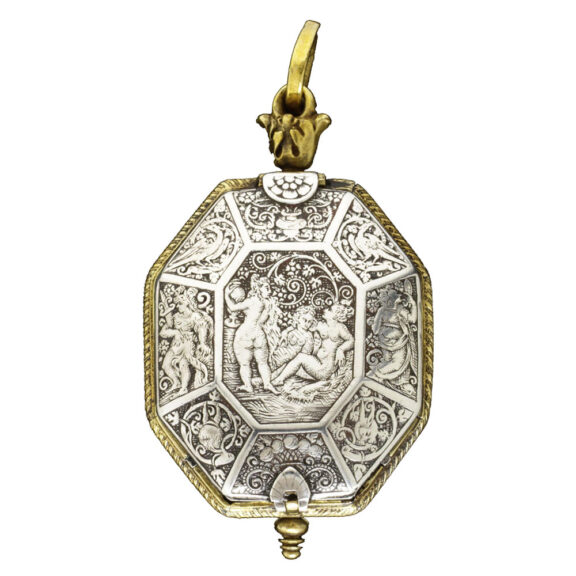 Early English silver octagonal verge pocket watch Circa 1615