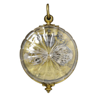 English double glazed rock crystal pocket watch Circa 1650
