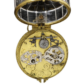 English double glazed rock crystal pocket watch Circa 1650