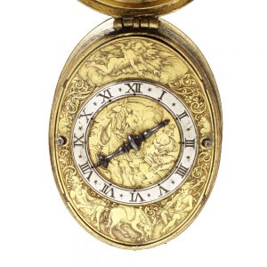 French Silver oval with a sundial inside the back Circa 1614