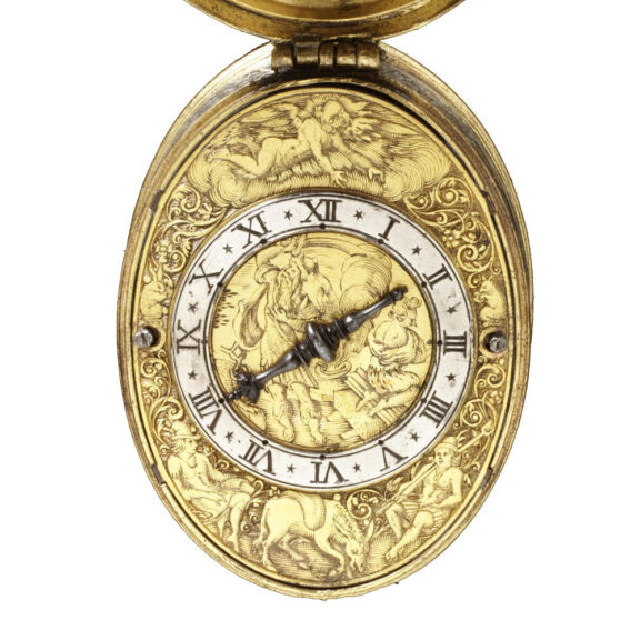 French Silver oval with a sundial inside the back Circa 1614