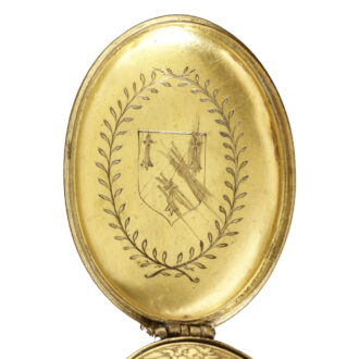 French Silver oval with a sundial inside the back Circa 1614