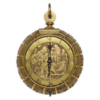 French gilt brass one-handed verge pocket watch Circa 1630