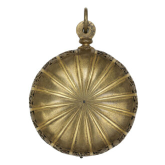 French gilt brass one-handed verge pocket watch Circa 1630