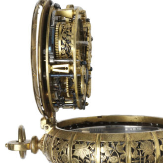 French gilt brass one-handed verge pocket watch Circa 1630