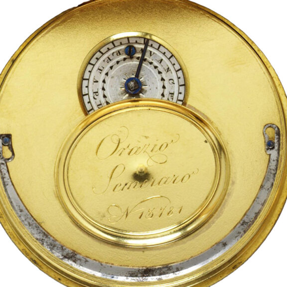 Swiss remarkable watch in gold, enamel and pearls Circa 1790 Swiss remarkable watch in gold, enamel and pearls Circa 1790