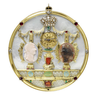 German gilt copper watch with special medallion dial Circa 1738