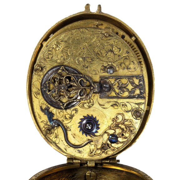 Swiss gilt brass oval made for the Ottoman market Circa 1670 Swiss gilt brass oval made for the Ottoman market Circa 1670